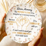Mommy, I Can’t Wait To Meet You - Family Personalized Custom Ceramic Plate - Mother's Day, Baby Shower Gift, Gift For New Moms