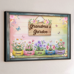 Where Flowers Bloom, So Does Love - Family Personalized Custom Horizontal Poster - Mother's Day, Gift For Grandma, Gardeners