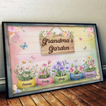 Where Flowers Bloom, So Does Love - Family Personalized Custom Horizontal Poster - Mother's Day, Gift For Grandma, Gardeners
