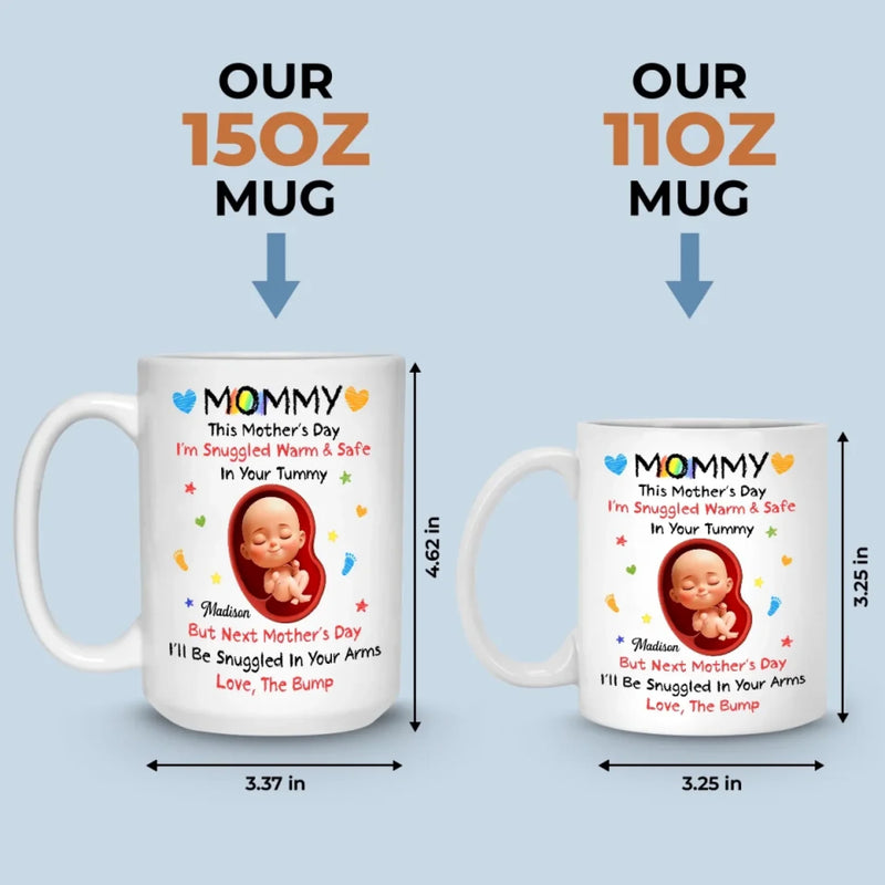 Sending Cuddles From The Inside - Family Personalized Custom Mug - Mother's Day, Baby Shower Gift, Gift For New Moms