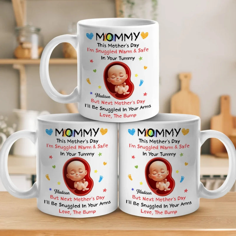 Sending Cuddles From The Inside - Family Personalized Custom Mug - Mother's Day, Baby Shower Gift, Gift For New Moms