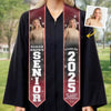 Custom Photo The Tassel Was Worth The Hassle - Family Personalized Custom Triangle Graduation Stole - Graduation Gift For Family Members, Siblings, Brothers, Sisters