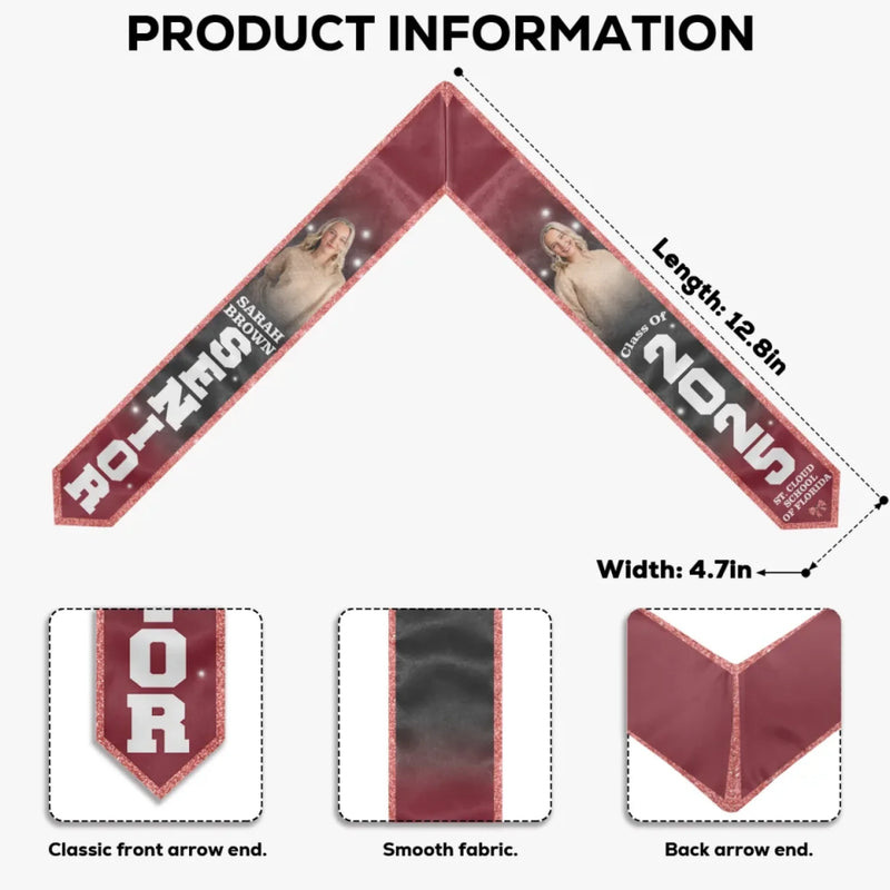 Custom Photo The Tassel Was Worth The Hassle - Family Personalized Custom Triangle Graduation Stole - Graduation Gift For Family Members, Siblings, Brothers, Sisters