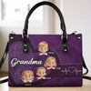Mes petits-enfants, ma joie - Sac à main en cuir personnalisé pour la famille - Fête des Mères, cadeau pour maman, grand-mère