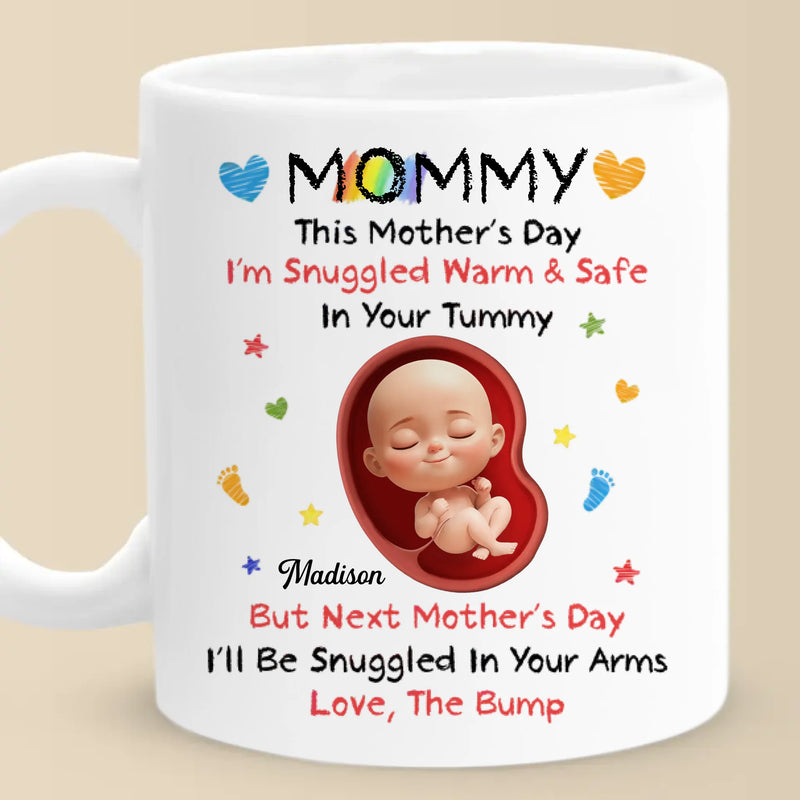 Sending Cuddles From The Inside - Family Personalized Custom Mug - Mother's Day, Baby Shower Gift, Gift For New Moms