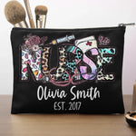 Healing Hands, Caring Hearts - Nurse Personalized Custom Cosmetic Bag - Appreciation, Thank You Gift, Nurse Life, Doctor Life