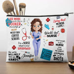 Living That Nurse Life - Nurse Personalized Custom Cosmetic Bag - Appreciation, Thank You Gift, Nurse Life, Doctor Life