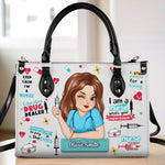Keep Calm I'm A Nurse - Nurse Personalized Custom Leather Handbag - Appreciation, Thank You Gift, Nurse Life, Doctor Life