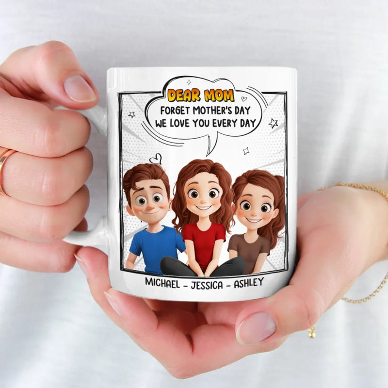 We Love You More Than Brunch And Hugs Combined - Family Personalized Custom Mug - Mother's Day, Gift For Mom, Grandma