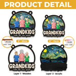 My Universe Is Built Of Grandkids - Family Personalized Window Hanging Suncatcher Ornament - Mother's Day, Gift For Mom, Grandma