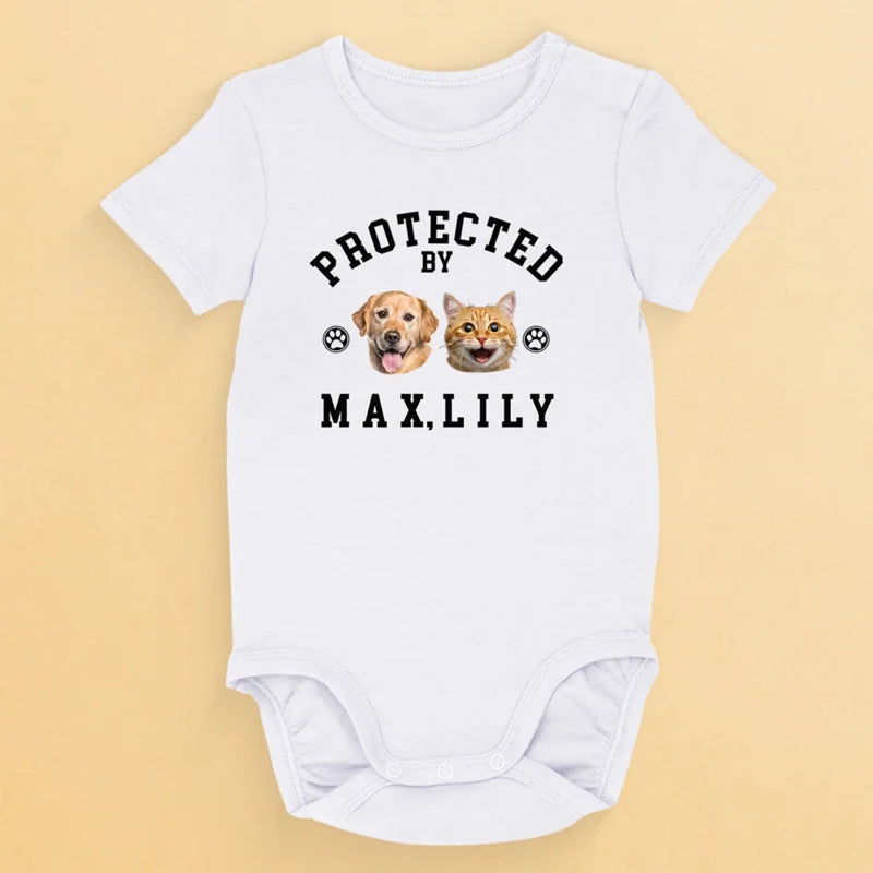 Custom Photo Cuteness Is Their Disguise - Dog & Cat Personalized Custom Baby Onesie - Baby Shower Gift, Gift For Pet Owners, Pet Lovers