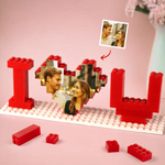 Custom Photo Our Love Is The Perfect Piece - Couple Personalized Custom Building Blocks Puzzle, 3D Building Blocks - Gift For Husband Wife, Anniversary