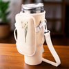 Bloom With Grace - Family Personalized Custom Neoprene Water Bottle Carrier With Pocket - Gift For Yourself, Best Friends, Siblings, Family Members