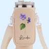 Bloom With Grace - Family Personalized Custom Neoprene Water Bottle Carrier With Pocket - Gift For Yourself, Best Friends, Siblings, Family Members
