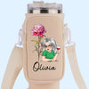 Let Your Soul Blossom - Family Personalized Custom Neoprene Water Bottle Carrier With Pocket - Gift For Yourself, Best Friends, Siblings, Family Members