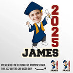 Custom Photo From Student To Star - Family Personalized Custom Car Visor Clip - Graduation Gift For Family
