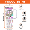 My Heart Belongs To My Furry Babies - Dog Personalized Custom 3D Inflated Effect Printed 40 Oz Stainless Steel Tumbler With Handle - Gift For Pet Owners, Pet Lovers