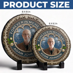 Custom Photo Your Love Still Guides Me - Memorial Personalized Custom Round Shaped Stone With Stand - Sympathy Gift For Family Members