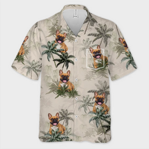Custom Photo Unisex Tropical Hawaiian Aloha Shirt - Personalized Summer Vacation And Travel Gifts For Family, Dog Cat Lovers - Dog Vibes And Beach Tides