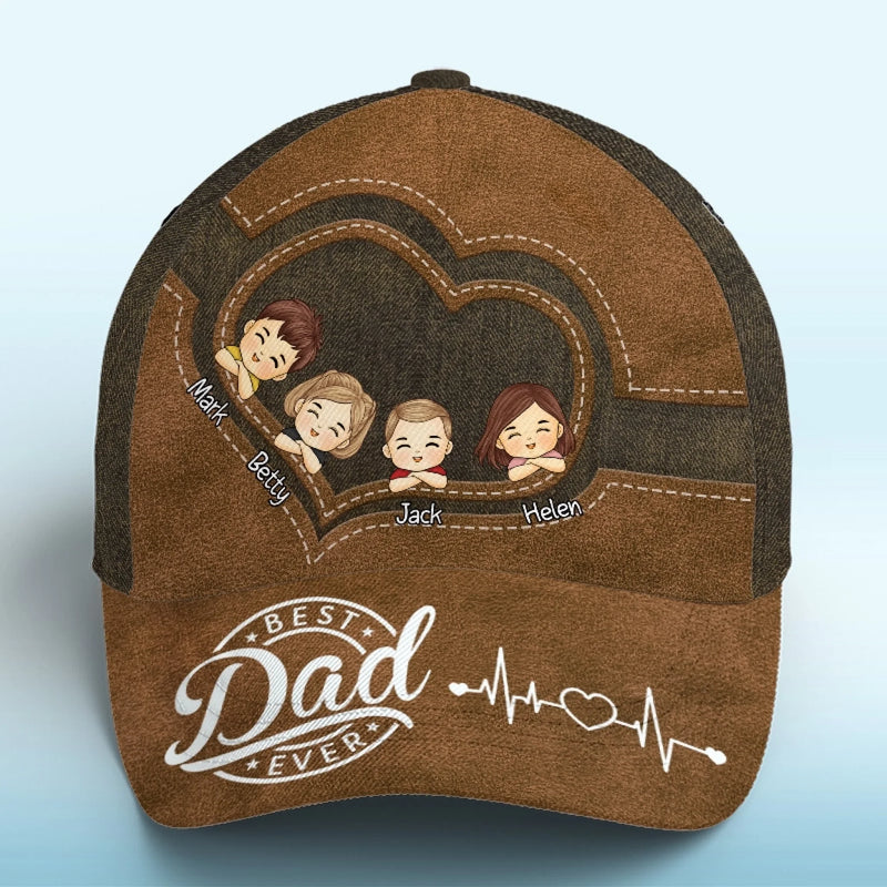 Dad Powered By Hugs, Fueled By Love - Family Personalized Custom Hat, All Over Print Classic Cap - New Arrival, Father's Day, Gift For Dad, Grandpa