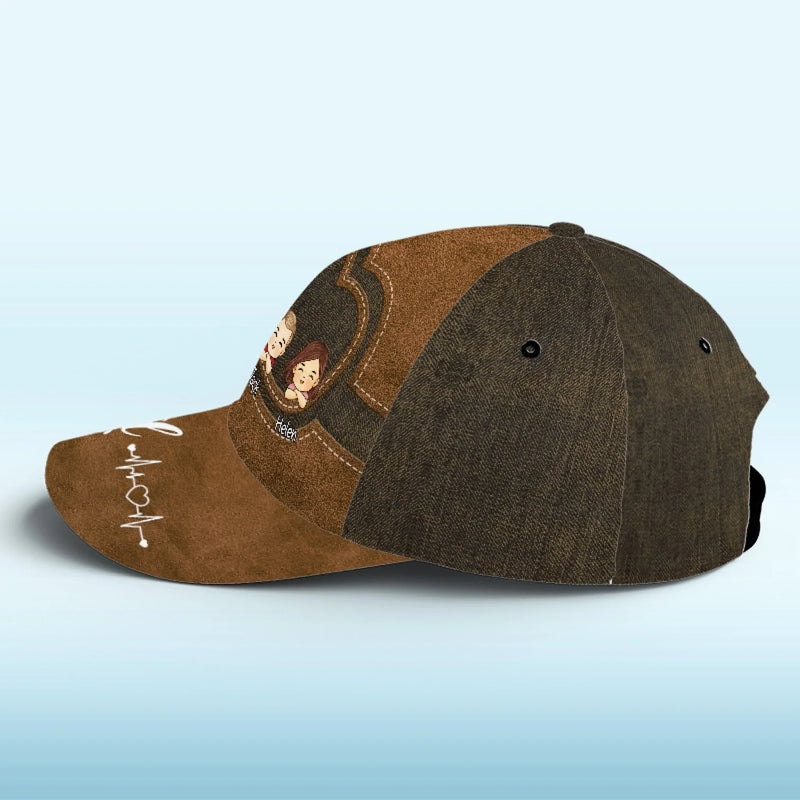 More Than A Title, Dad Is Our Hero - Family Personalized Custom Hat, All Over Print Classic Cap - New Arrival, Father's Day, Gift For Dad, Grandpa