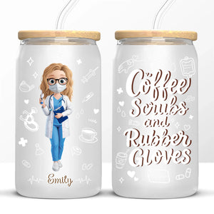Sauver des vies, une tasse à la fois - Tasse en verre personnalisée pour infirmière, tasse à café glacé - Cadeau d'appréciation, de remerciement, vie d'infirmière, vie de médecin