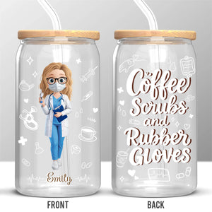 Sauver des vies, une tasse à la fois - Tasse en verre personnalisée pour infirmière, tasse à café glacé - Cadeau d'appréciation, de remerciement, vie d'infirmière, vie de médecin