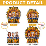 Custom Name Sunflower Gifts for Mom - Personalized Suncatcher Ornament