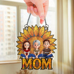 Custom Name Sunflower Gifts for Mom - Personalized Suncatcher Ornament