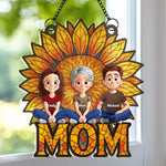 Custom Name Sunflower Gifts for Mom - Personalized Suncatcher Ornament