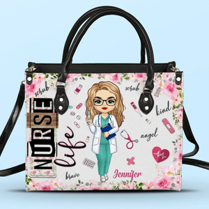 Doux comme des roses, solide comme l'acier - Sac à main en cuir personnalisé pour infirmière - Cadeau d'appréciation, de remerciement, de vie d'infirmière, de vie de médecin