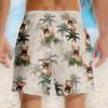 Custom Photo Island Boy With A Bark - Dog & Cat Personalized Custom Tropical Hawaiian Aloha Men Beach Shorts - Summer Vacation Gift For Pet Owners, Pet Lovers