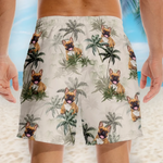 Custom Photo Island Boy With A Bark - Dog & Cat Personalized Custom Tropical Hawaiian Aloha Men Beach Shorts - Summer Vacation Gift For Dog Lovers, Pet Owners