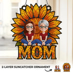 Custom Name Sunflower Gifts for Mom - Personalized Suncatcher Ornament