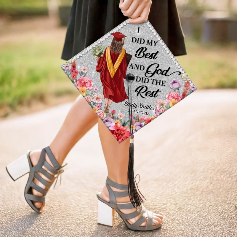 New Chapter New Dreams - Family Personalized Custom Graduation Cap - Graduation Gift For Daughter, Sisters, Friends