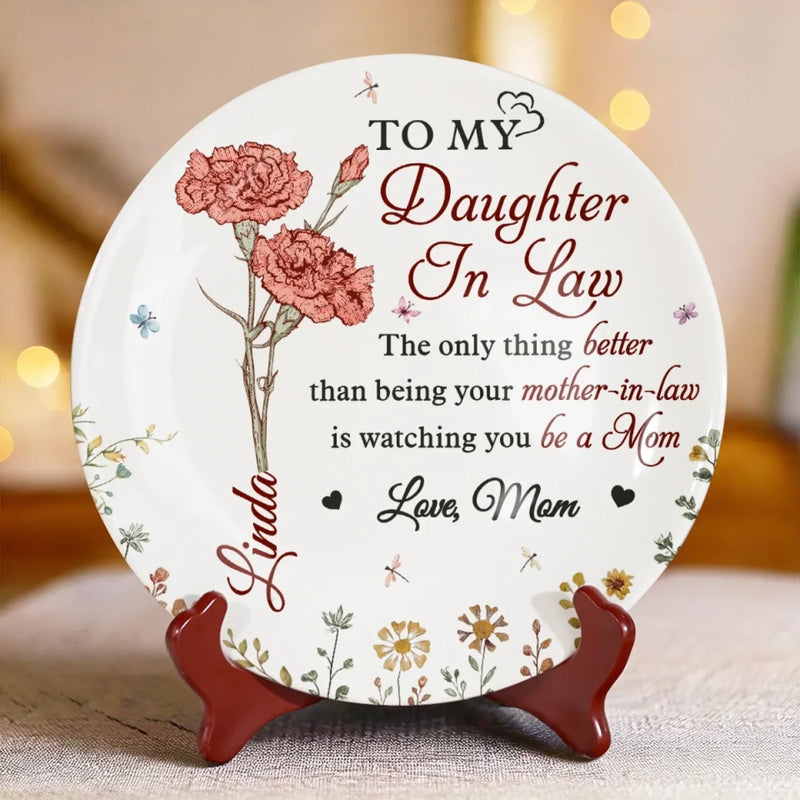 From My Heart To Yours, Always Loved - Family Personalized Custom Ceramic Plate - Mother's Day, Gift For Mom, Daughter
