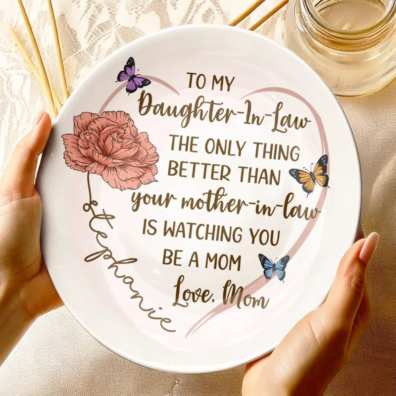My Heart Grows Bigger With You In It - Family Personalized Custom Ceramic Plate - Mother's Day, Gift For Mom, Daughter