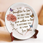 My Heart Grows Bigger With You In It - Family Personalized Custom Ceramic Plate - Mother's Day, Gift For Daughter-In-Law, New Moms