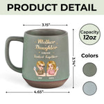 Mom & Daughter Forever Linked Together - Family Personalized Custom Printed Stoneware 12oz Mug - Mother's Day, Gift For Mom, Daughter