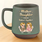 Mom & Daughter Forever Linked Together - Family Personalized Custom Printed Stoneware 12oz Mug - Mother's Day, Gift For Mom, Daughter