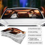 Paws On The Wheel, Tails On The Move - Dog & Cat Personalized Custom Auto Windshield Sunshade, Car Window Protector - Gift For Pet Owners, Pet Lovers