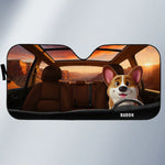 Paws On The Wheel, Tails On The Move - Dog & Cat Personalized Custom Auto Windshield Sunshade, Car Window Protector - Gift For Pet Owners, Pet Lovers