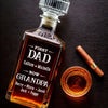 Raising Kids, Raising Glasses - Family Personalized Custom Glass Whiskey Bottle - Father's Day, Gift For Dad, Grandpa