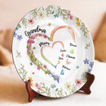 From Grandma to Mom to Us - Family Personalized Custom Ceramic Plate - Mother's Day, Gift For Mom, Grandma
