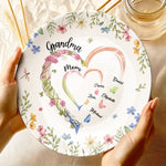From Grandma to Mom to Us - Family Personalized Custom Ceramic Plate - Mother's Day, Gift For Mom, Grandma
