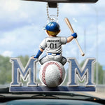 Proud Baseball Mom - Family Personalized Custom Car Ornament - Acrylic Custom Shaped - Mother's Day, House Warming Gift For Baseball Moms, Baseball Players, Sports Families