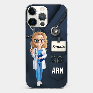 Prendre soin de soi est mon super pouvoir - Coque de téléphone transparente personnalisée pour infirmière - Cadeau d'appréciation, de remerciement, de vie d'infirmière, de vie de médecin