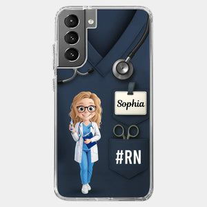 Prendre soin de soi est mon super pouvoir - Coque de téléphone transparente personnalisée pour infirmière - Cadeau d'appréciation, de remerciement, de vie d'infirmière, de vie de médecin