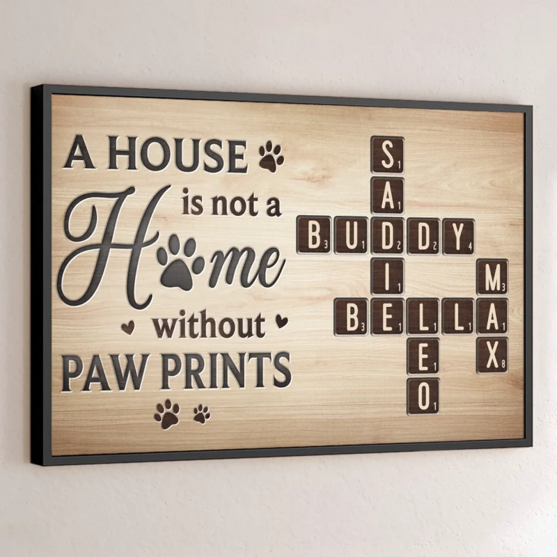 Where Paws Roam, Love Is Always Home - Memorial Personalized Custom Horizontal Poster - Sympathy Gift For Dog Lovers, Cat Lovers