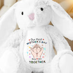 Tiny Feet, Big Love - Family Personalized Custom Easter Bunny Plush - Mother's Day, Baby Shower Gift, Gift For Mom, New Moms
